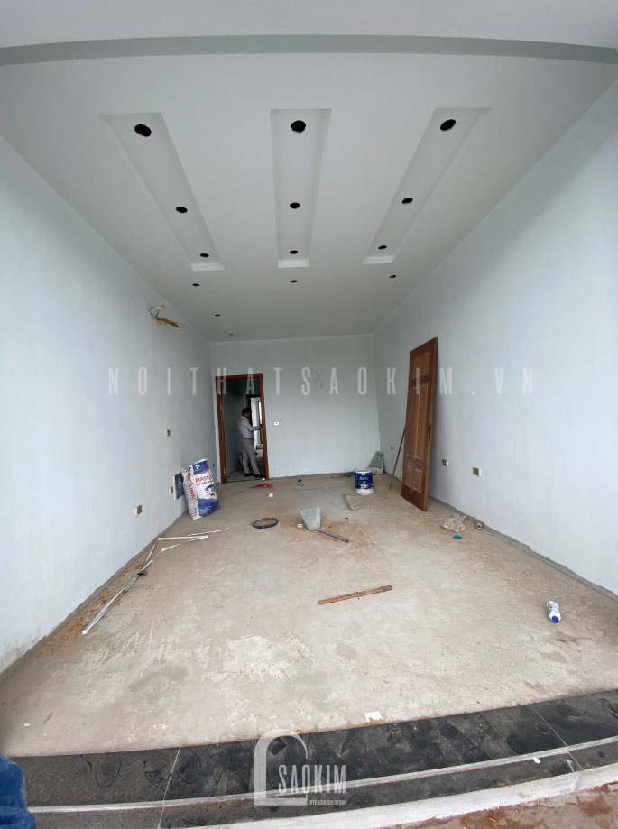 Kiến Trúc Sư nội thất Sao Kim tiến hành khảo sát, đo đạc và vẽ mặt bằng trên giấy