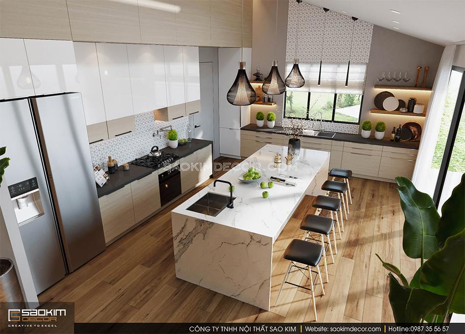 Thiết kế phòng bếp theo phong cách hiện đại
