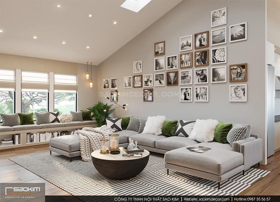 Thiết kế nội thất phòng khách tiện nghi, sang trọng