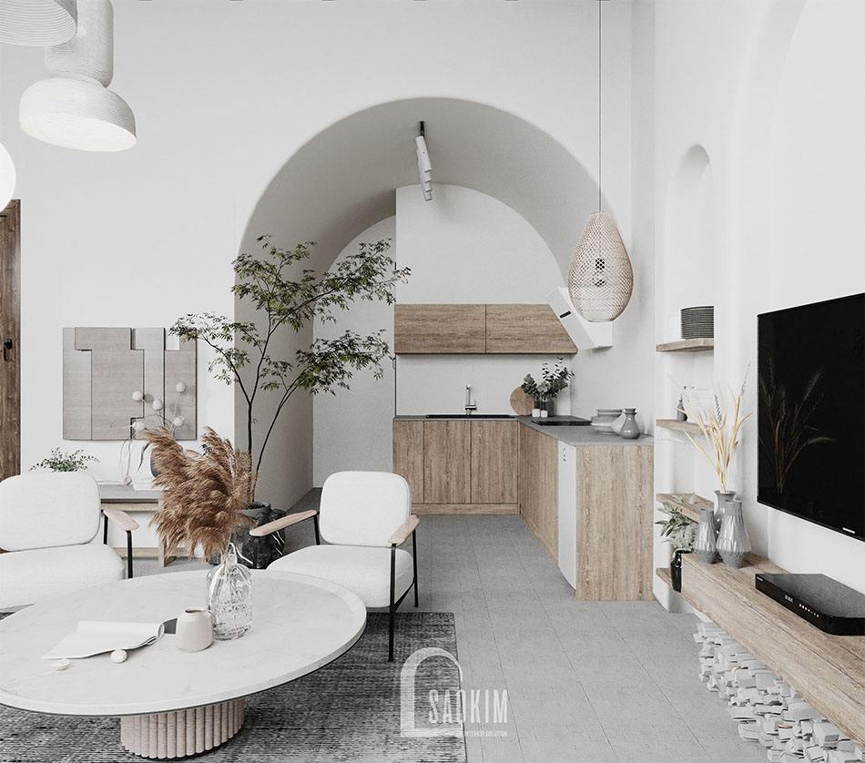 Thiết kế căn nhà nhỏ 58m2 mang vẻ đẹp nhẹ nhàng, cuốn hút