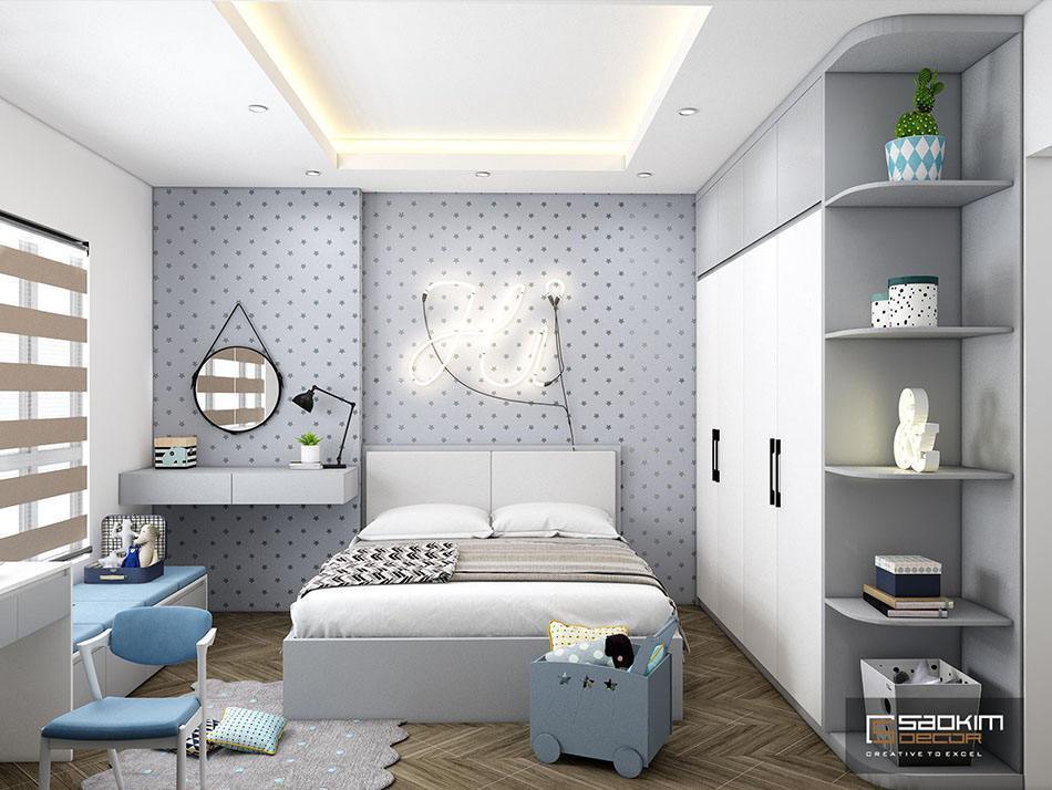 Thiết kế phòng ngủ con gái nhà phố 3 tầng Âu Cơ - Tây Hồ