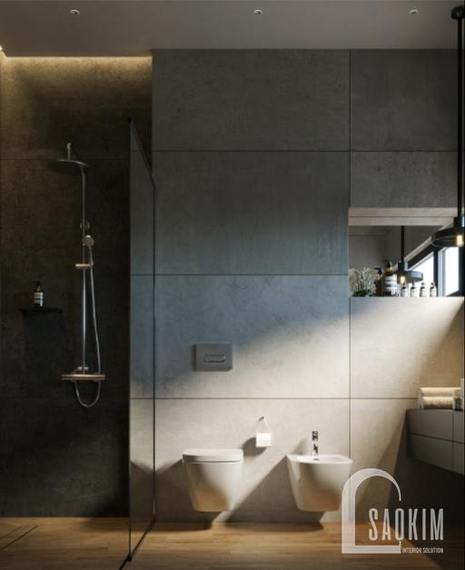 Thiết kế nội thất phòng tắm 2 nhà phố 3 tầng Chúc Sơn - Chương Mỹ