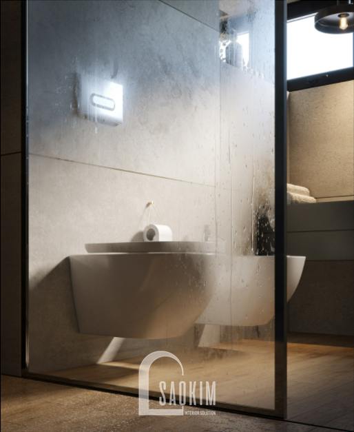 Thiết kế nội thất phòng tắm 2 nhà phố 3 tầng Chúc Sơn - Chương Mỹ lựa chọn thiết bị vệ sinh cao cấp