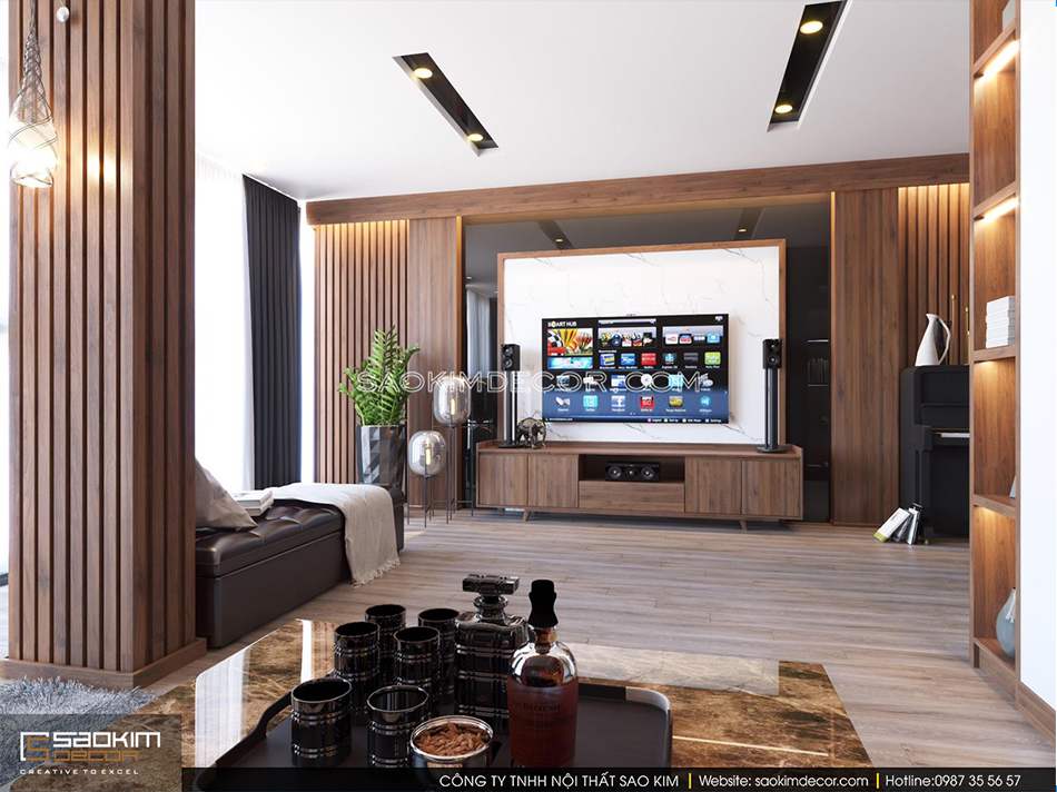 Cách bố trí nội thất khéo léo, thông minh mang đến sự hài hòa trong thiết kế nội thất phòng khách nhà phố