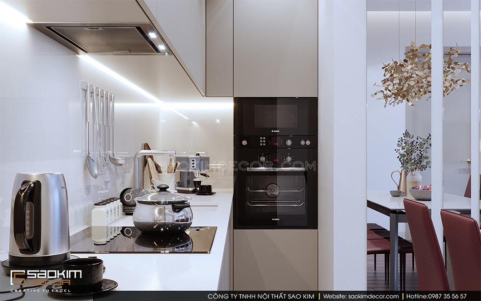 Thiết kế phòng bếp và bàn ăn chung cư Royal City