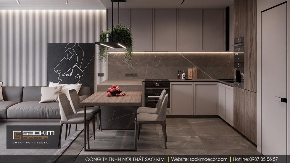 THIẾT KẾ NỘI THẤT PHÒNG BẾP CHUNG CƯ DREAM CENTER HOME