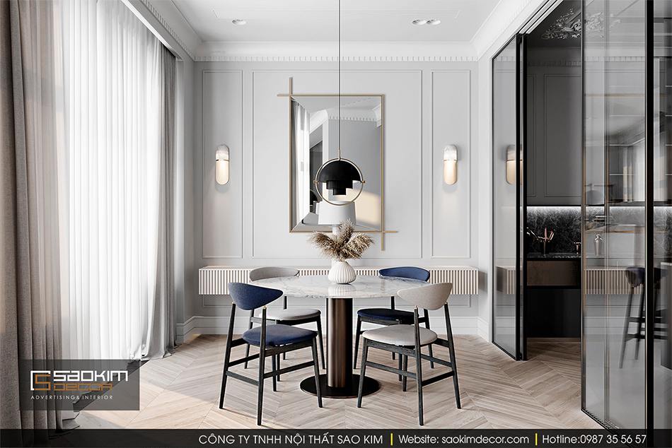 Thiết kế phòng ăn chung cư cao cấp CT1 Eco Green City
