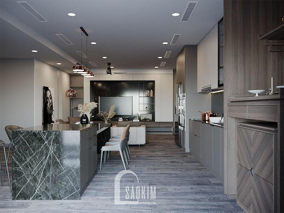 Thiết Kế Nội Thất Phòng Bếp Chung Cư Cao Cấp TTTM Chợ Mơ