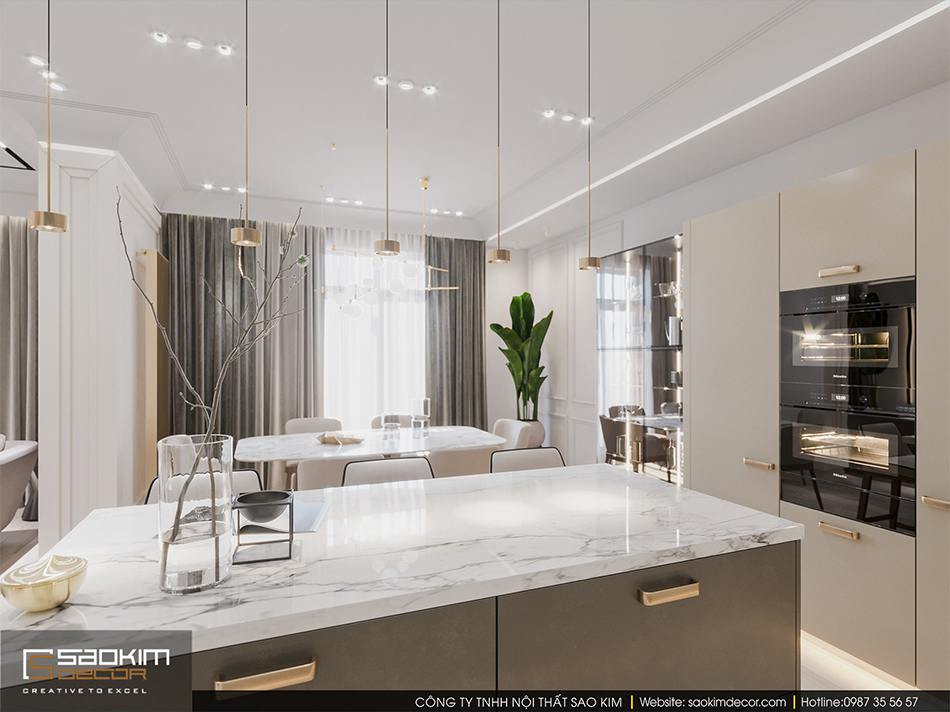 Thiết kế nội thất phòng bếp theo phong cách hiện đại