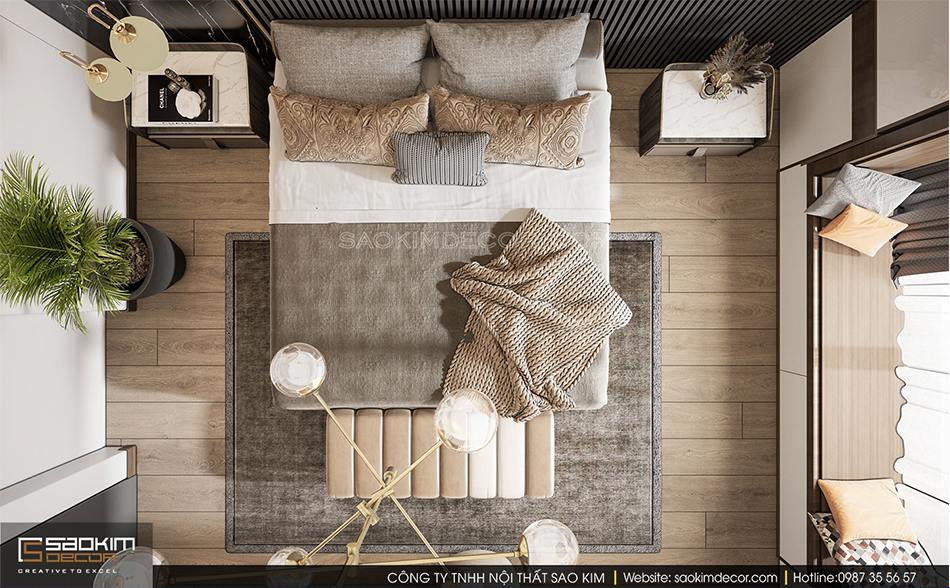 Không gian phòng ngủ nhẹ nhàng, thư giãn