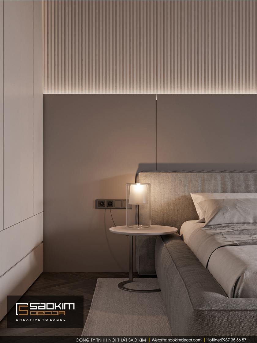 Thiết kế nội thất phòng ngủ master chung cư Dream Center Home