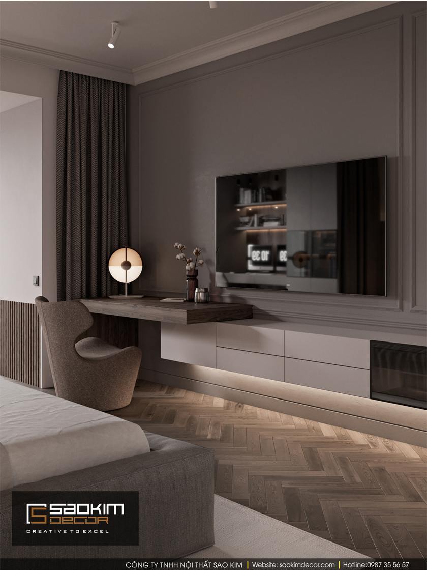 Phòng ngủ master không thế thiếu bàn trang điểm cho nữ chủ nhân