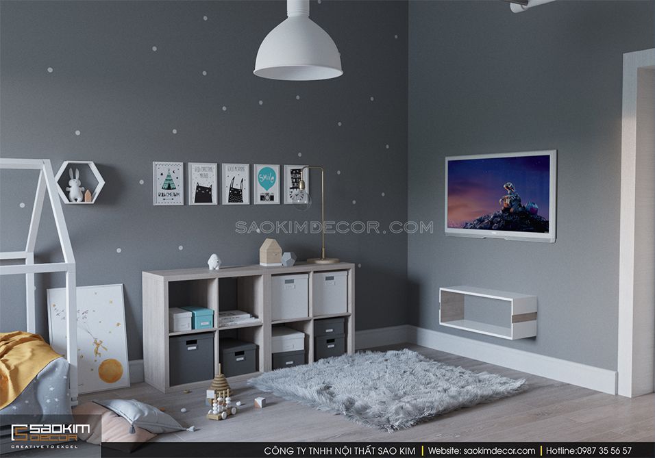 Thiết kế phòng ngủ trẻ em khu đô thị Trung Hòa - Nhân Chính