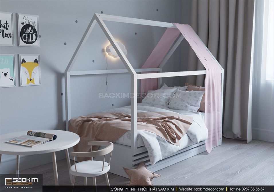Thiết kế phòng ngủ trẻ em khu đô thị Trung Hòa - Nhân Chính