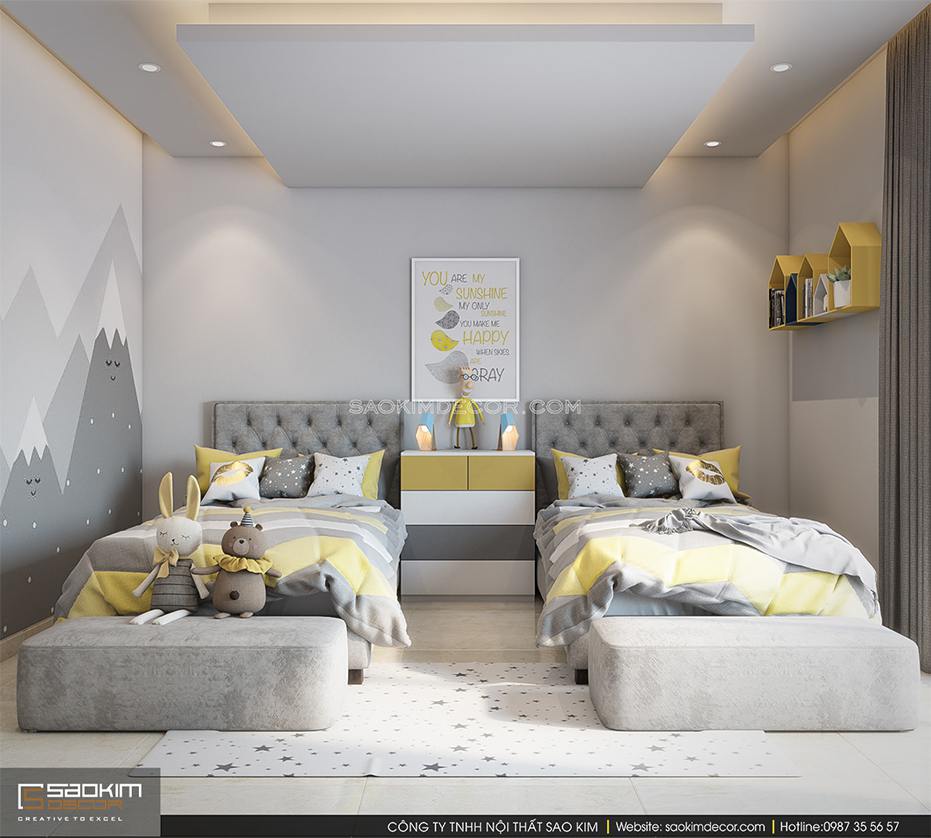 THIẾT KẾ PHÒNG NGỦ TRẺ EM CHUNG CƯ 6TH ELEMENT