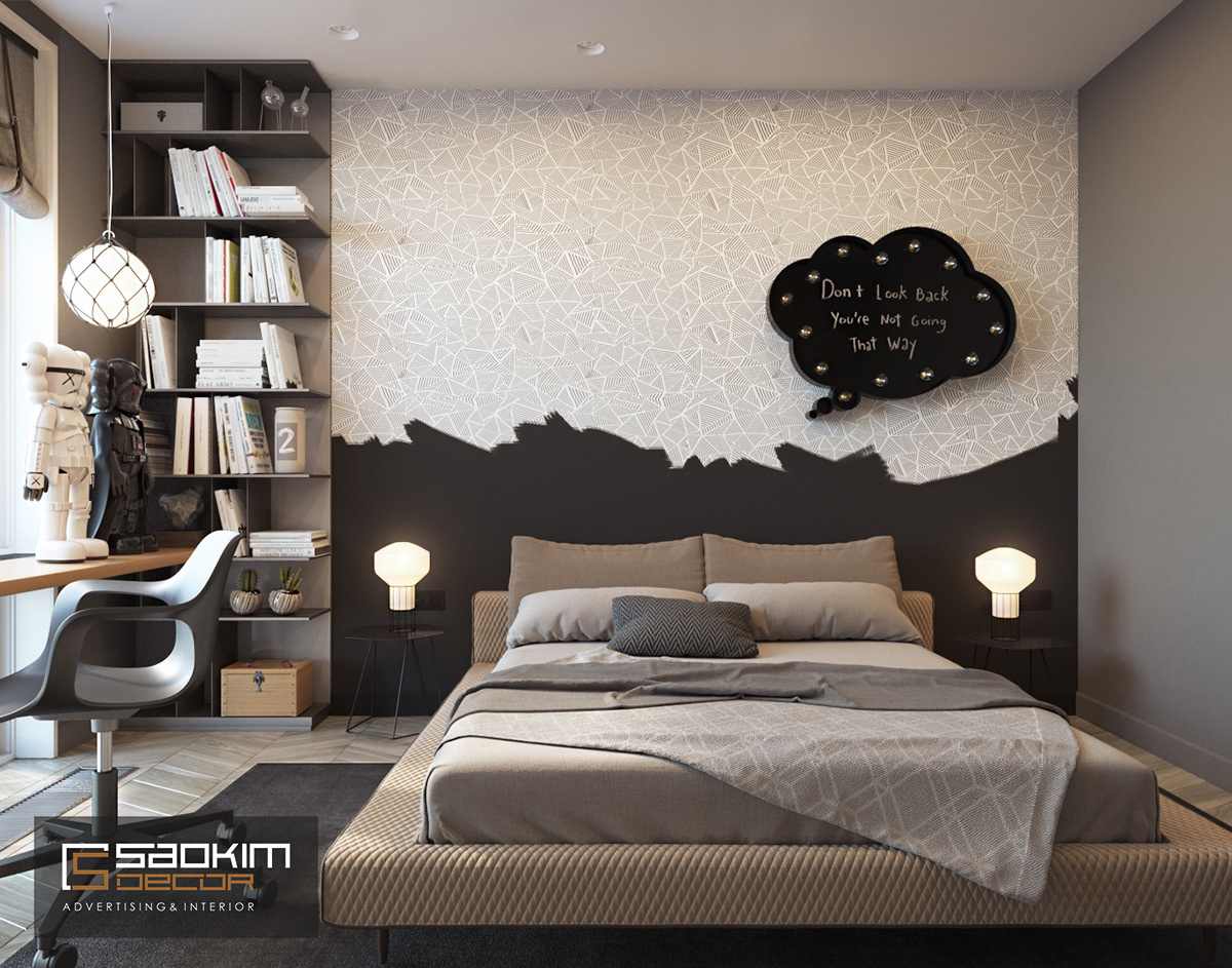 Thiết kế phòng ngủ của bé trai chung cư cao cấp Golden Land