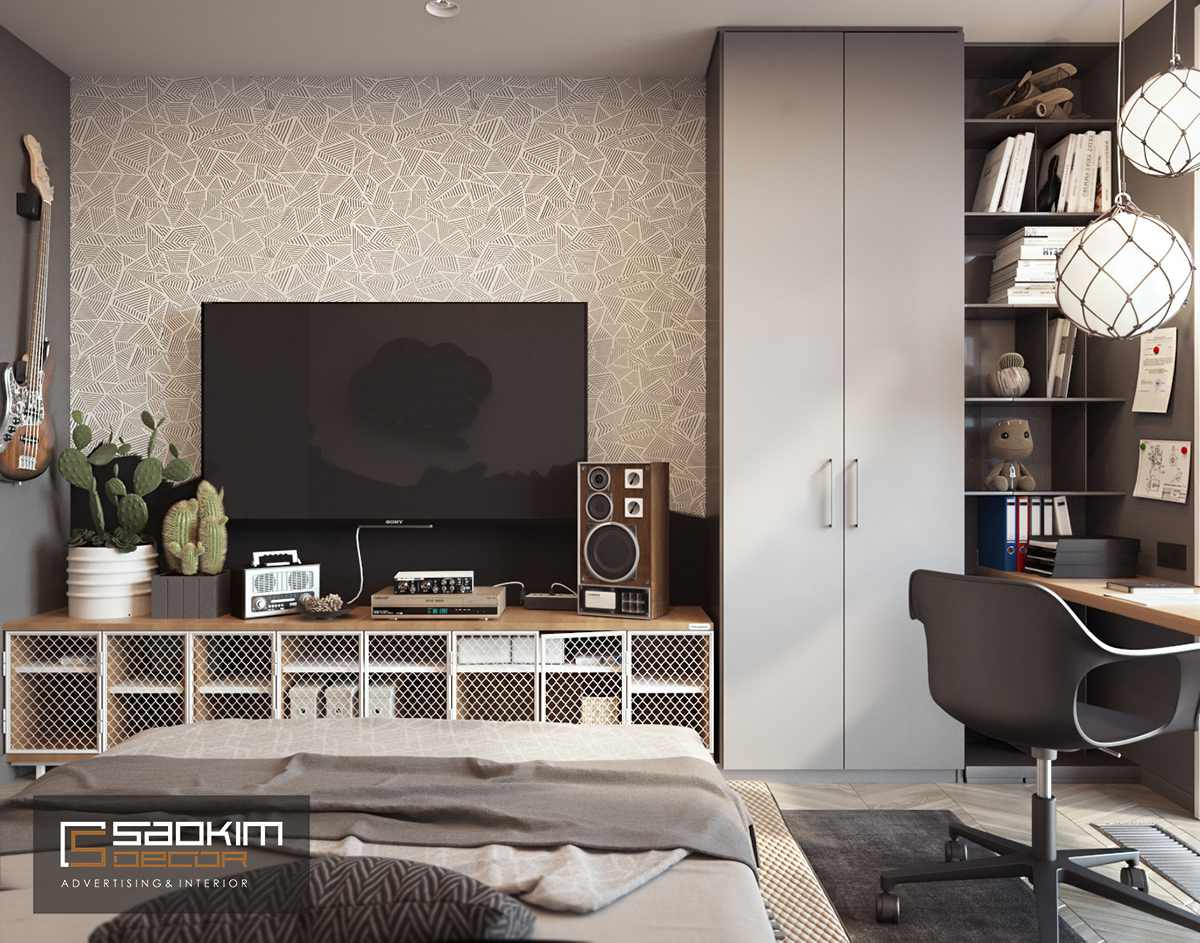Thiết kế phòng ngủbé trai chung cư