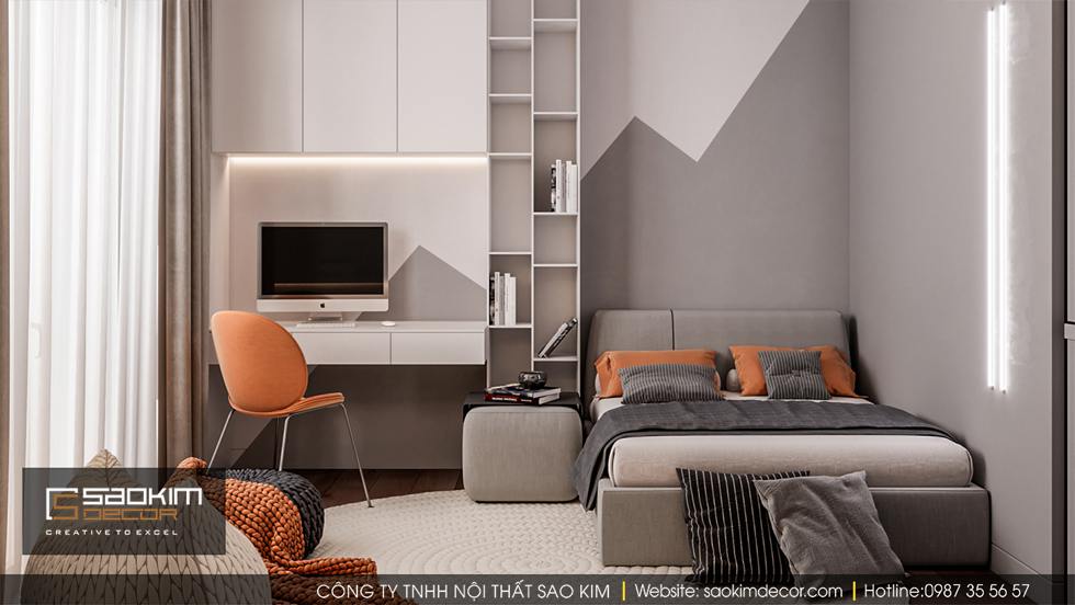 THIẾT KẾ PHÒNG NGỦ BÉ TRAI NHÀ PHỐ HAPULICO COMPLEX