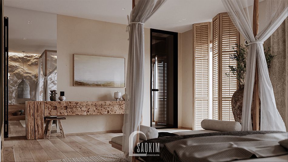 Màu sắc trong phong cách Wabi Sabi mang lại cảm giác thư thái, dễ chịu