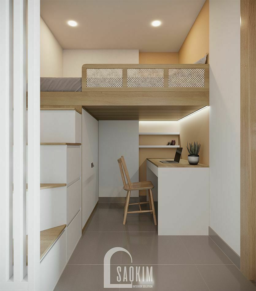 Mẫu thiết kế căn hộ 1 phòng ngủ + 1 chung cư Vinhomes Smart City với phòng đa năng tiện nghi