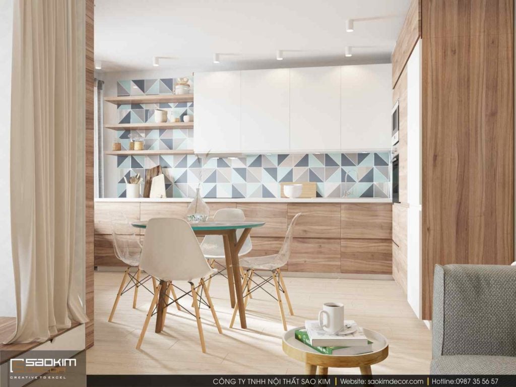 Thiết kế phòng bếp chung cư mini 30m2