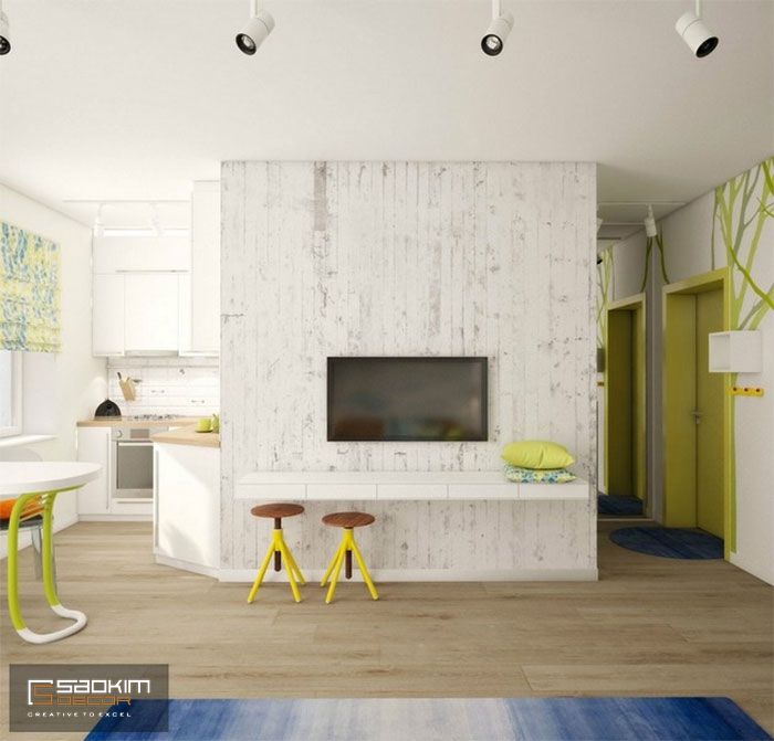 Thiết kế chung cư mini phong cách Color Block