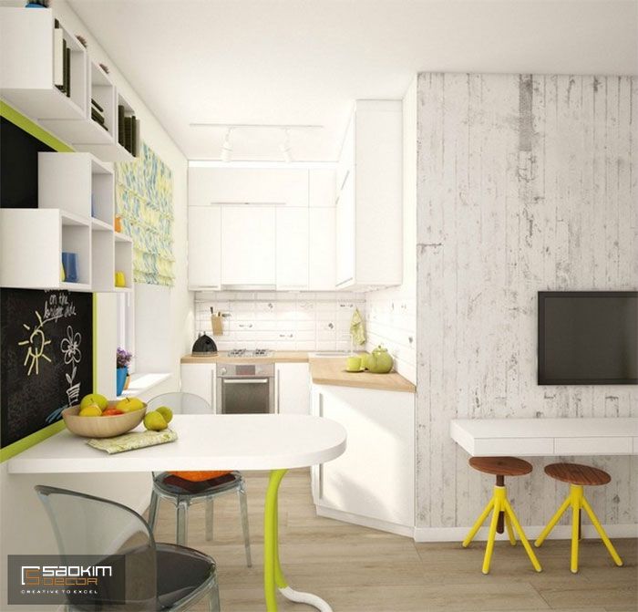 Thiết kế nội thất phòng bếp chung cư mini cho thuê