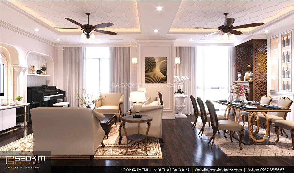 Mẫu thiết kế thi công nội thất chung cư Royal City