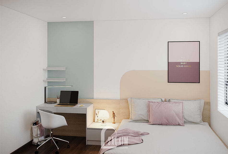 Không gian phòng ngủ 2 nhẹ nhàng mang đến cảm giác thư giãn, dễ chịu