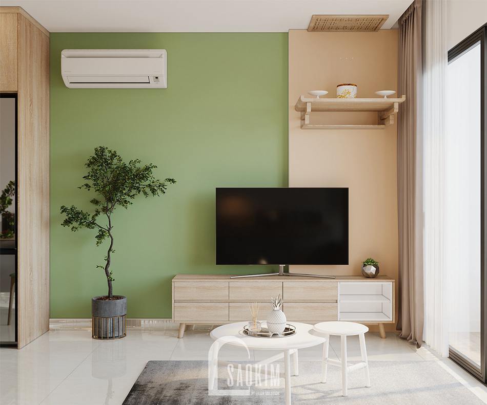 Phòng khách căn hộ Vinhomes Ocean Park 65m2