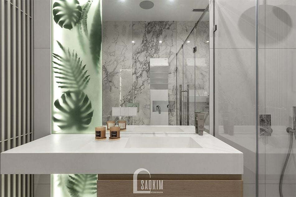 Không gian phòng tắm 1 trong mẫu thiết kế căn hộ 3 phòng ngủ chung cư The K Park