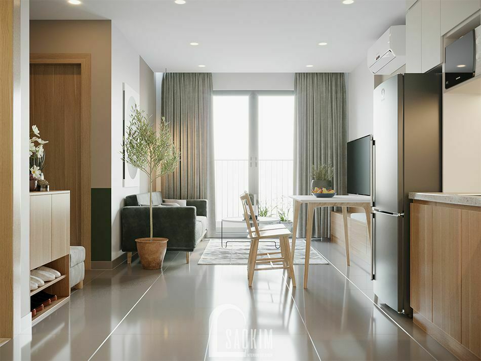 Không gian mở căn hộ Vinhomes Ocean Park tươi mới, tràn đầy sức sống