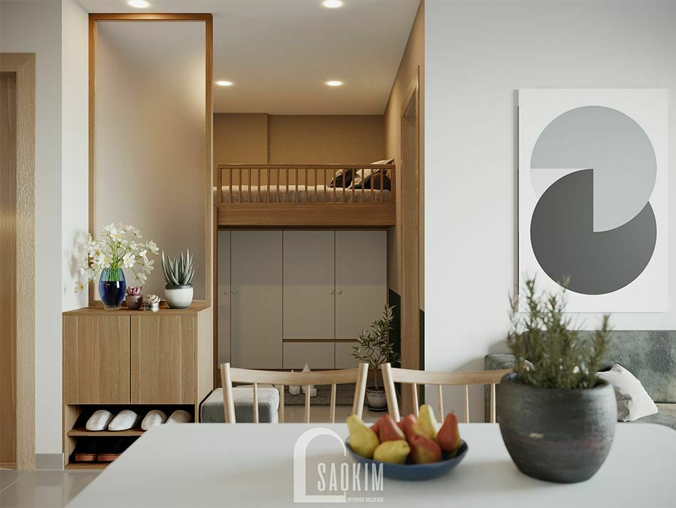 Không gian phòng đa năng mẫu căn hộ Vinhomes Ocean Park phong cách Color Block