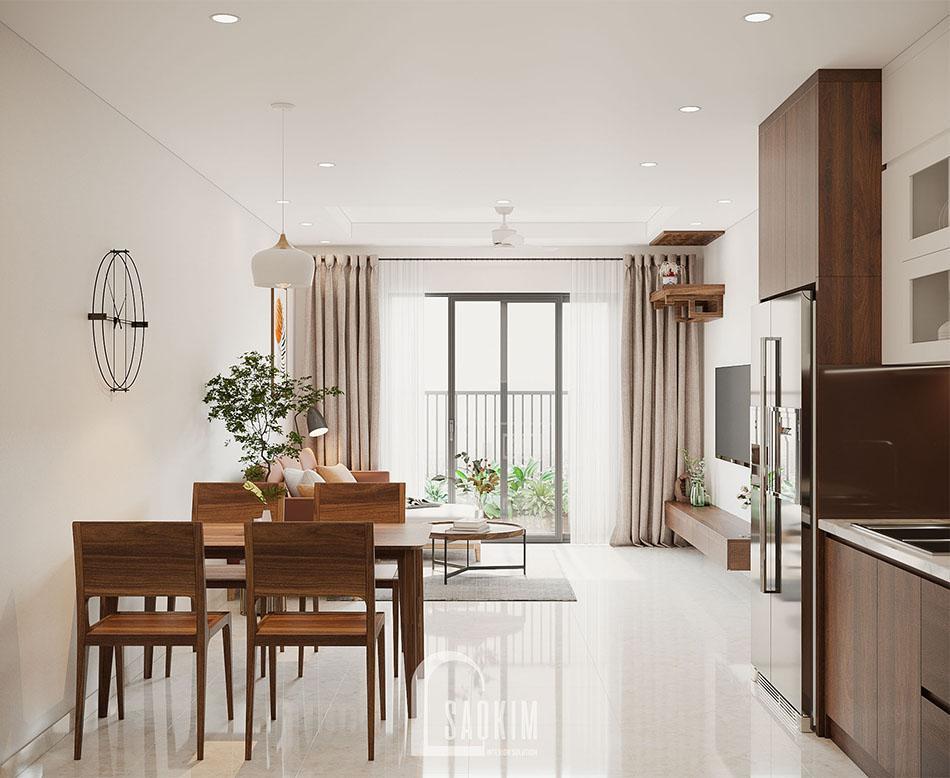 Mẫu thiết kế căn hộ đẹp 87m2 với không gian mở thoáng mát, thư giãn