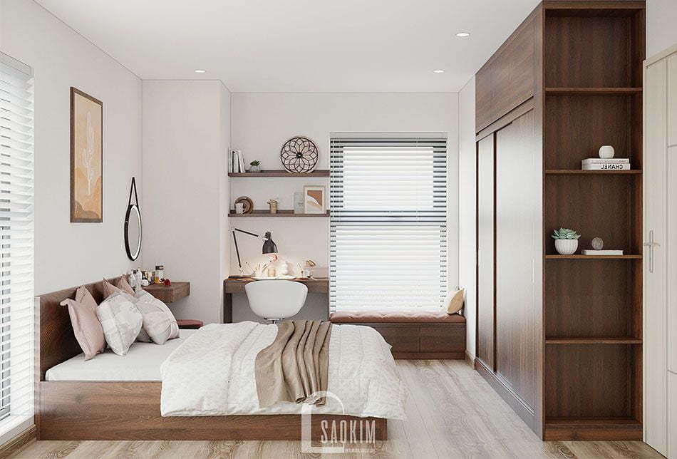 Không gian phòng ngủ rộng thoáng, thư giãn