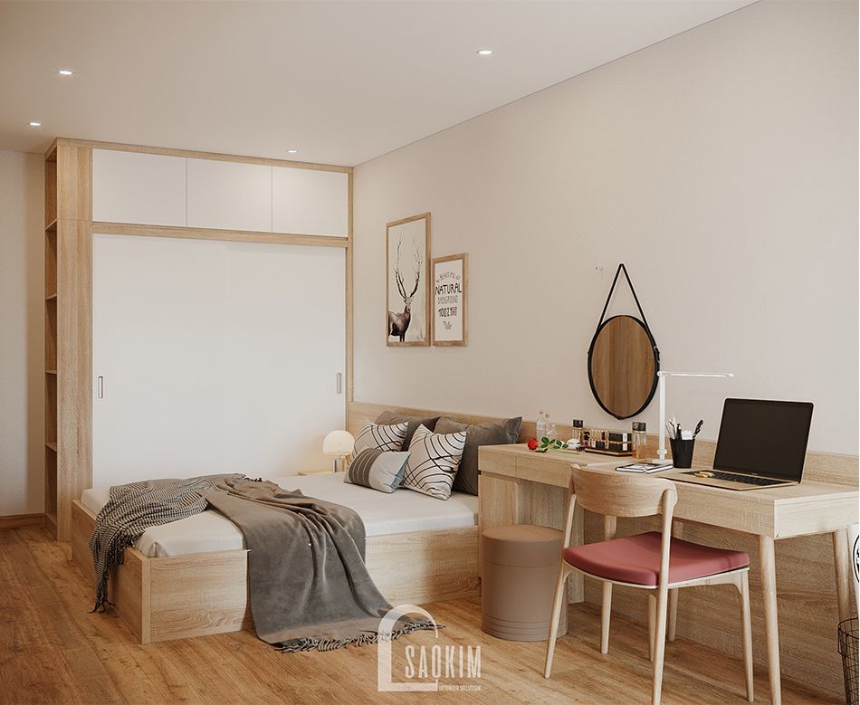 Không gian phòng ngủ Master căn hộ 84m2 Grand Sài Đồng
