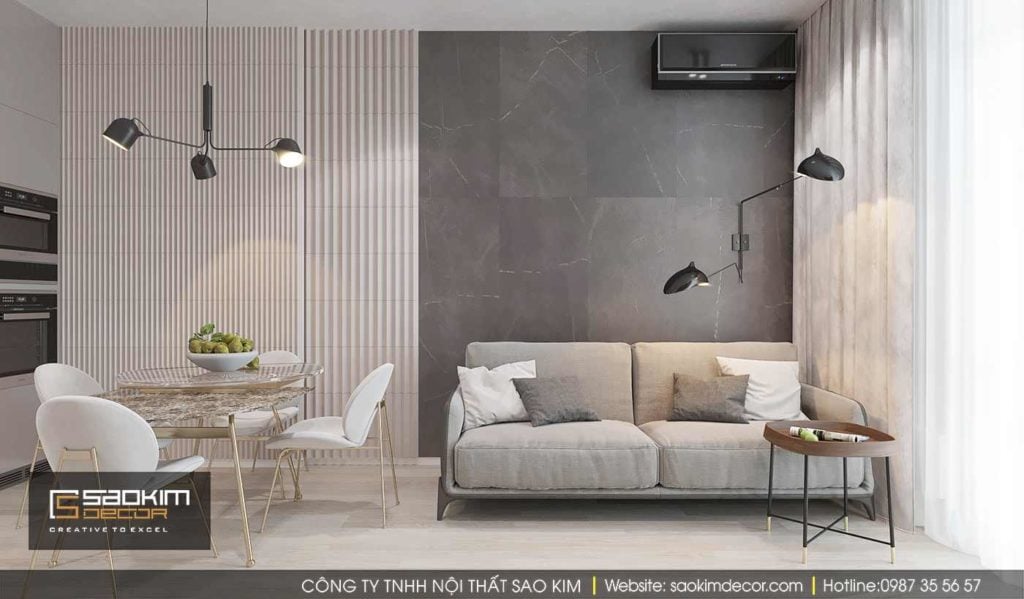 Thiết kế chung cư nhỏ đẹp theo phong cách tối giản