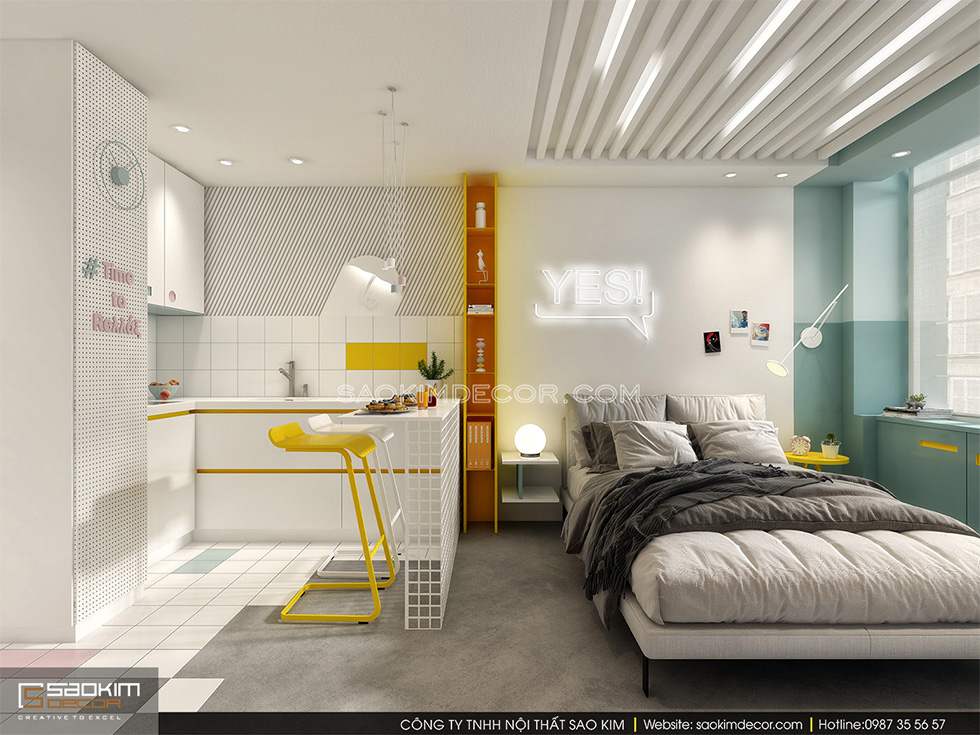 THIẾT KẾ CHUNG CƯ MINI 25M2 TRẦN DUY HƯNG