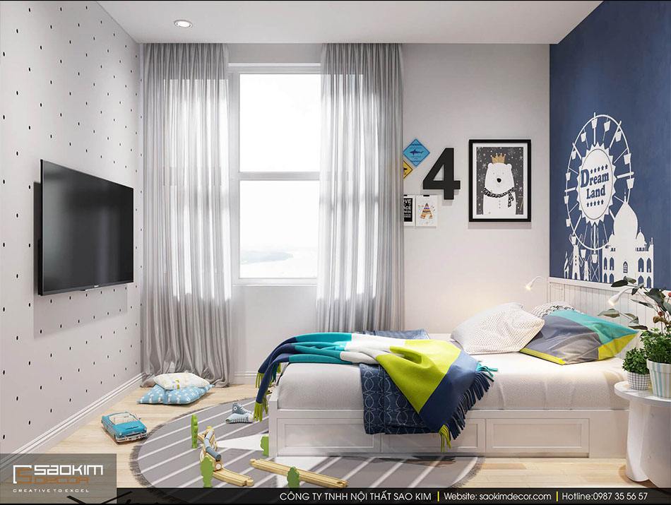 Thiết kế phòng ngủ của bé chung cư 70m2