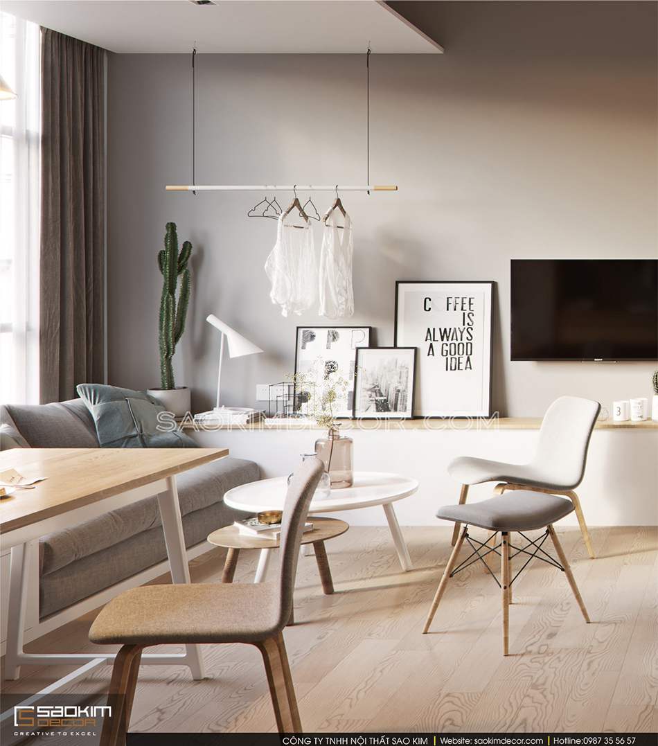 Không gian thiết kế chung cư ngập tràn ánh sáng