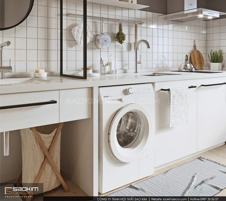 Thiết kế căn bếp đơn giản, nhỏ gọn nhưng vẫn đầy đủ tiện nghi