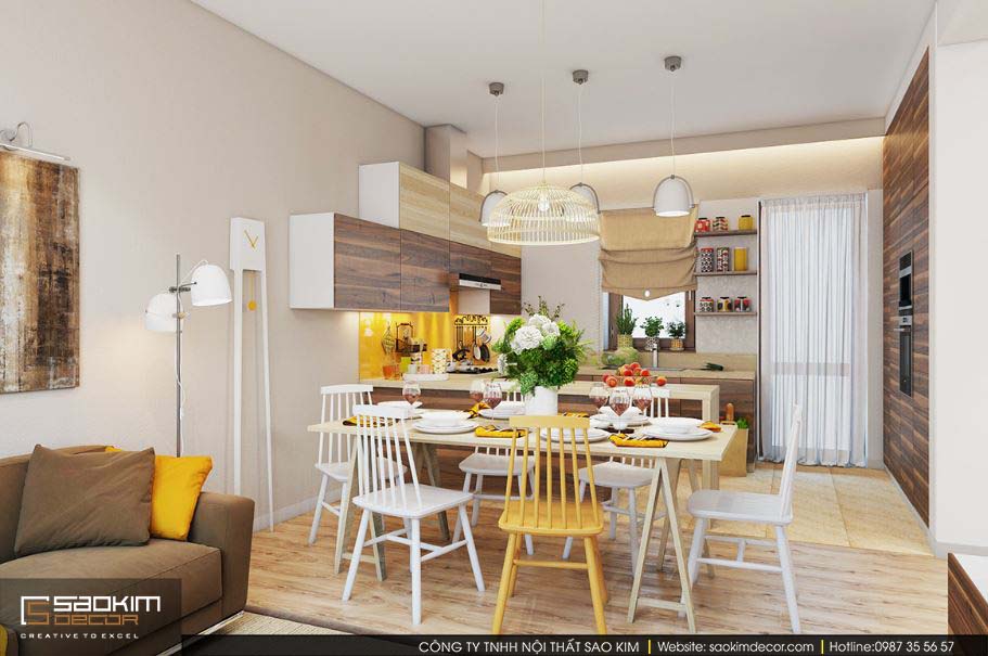 Thiết kế nội thất chung cư giá rẻ đẹp theo phong cách chiết trung