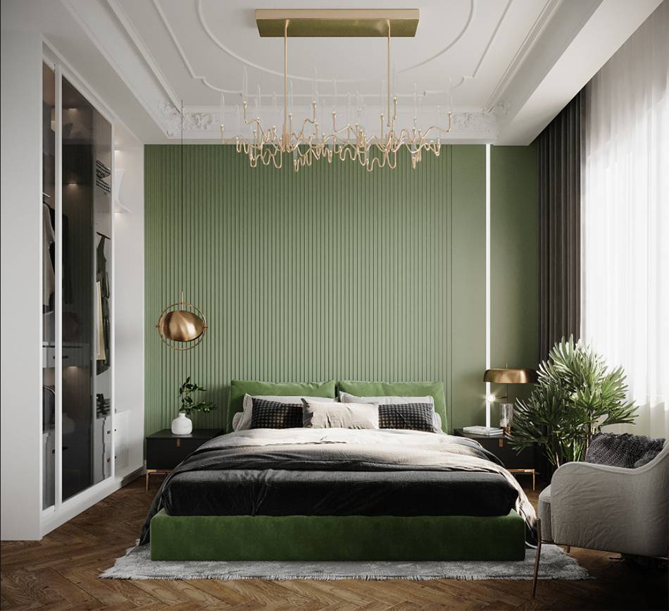 Không gian phòng ngủ trong thiết kế nội thất chung cư mini 40m2 Trường Chinh - Giải Phóng