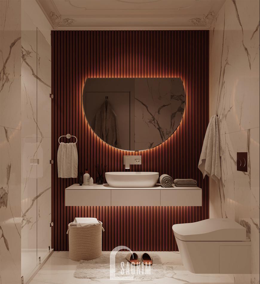 Thiết kế nội thất phòng tắm chung cư mini 40m2 Trường Chinh - Giải Phóng