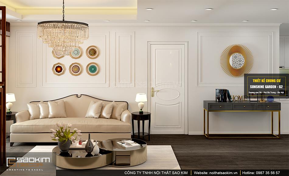 Thiết kế nội thất chung cư đẹp phong cách Tân Cổ Điển