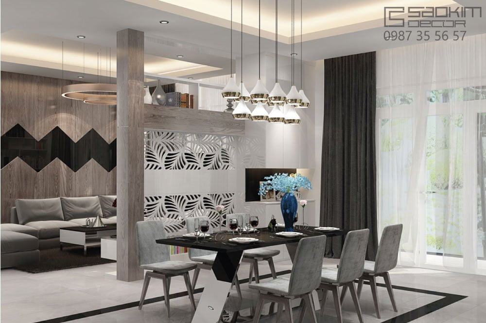 Thiết kế nội thất phòng ăn chung cư phong cách hiện đại