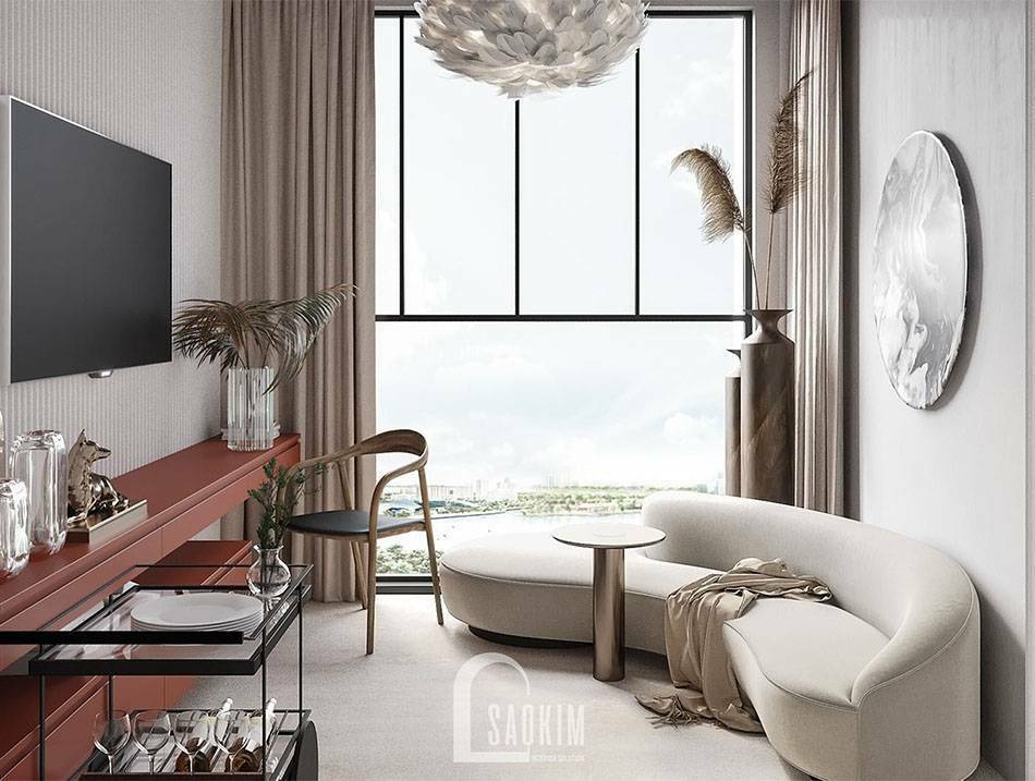 Mẫu thiết kế sofa cong mang đến nét đẹp riêng cho không gian phòng khách