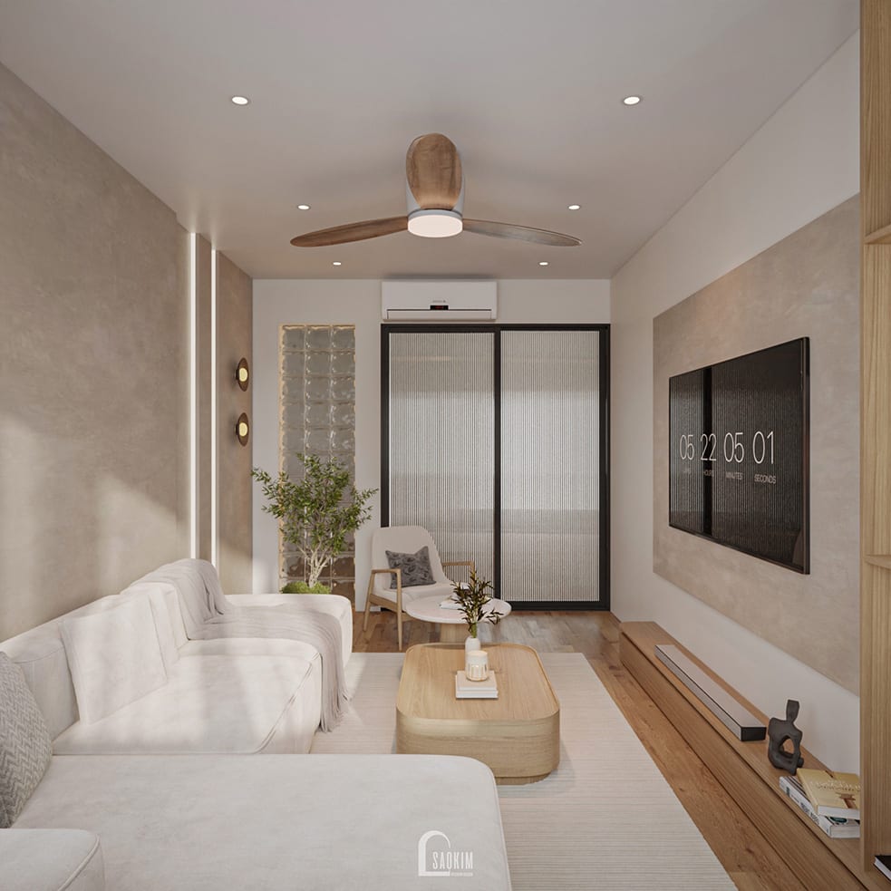 Thiết kế nhà phố 5 tầng 50m² phong cách Japandi không gian sống kết nối 3 thế hệ