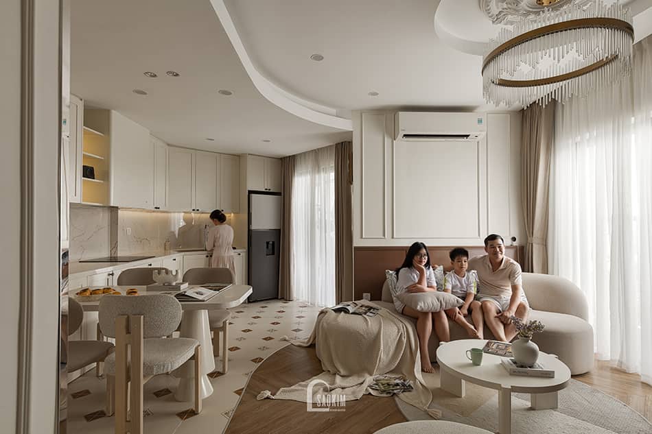 Hoàn thiện thiết kế thi công nội thất chung cư Aqua Bay Ecopark phong cách Parisian