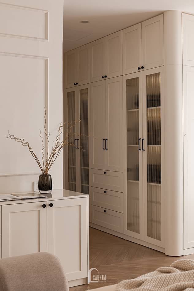 Hoàn thiện thiết kế thi công nội thất phòng ngủ master chung cư Aqua Bay Ecopark - 108m2 phong cách Parisian